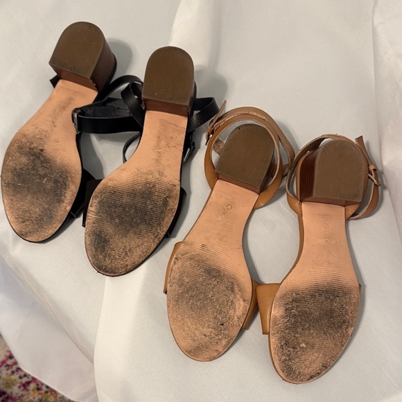 J. Crew Black and tan Leather Sandals-TWO pair! - Picture 10 of 11